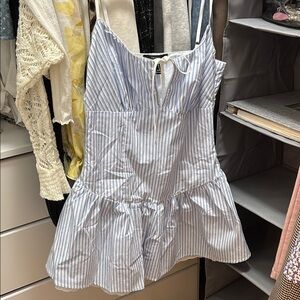 Blue and White Striped Dress